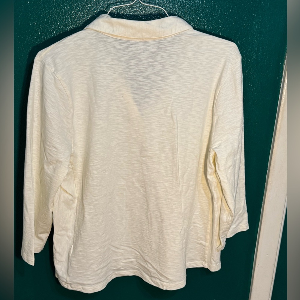 Lands' End Cream Button Down Shirt